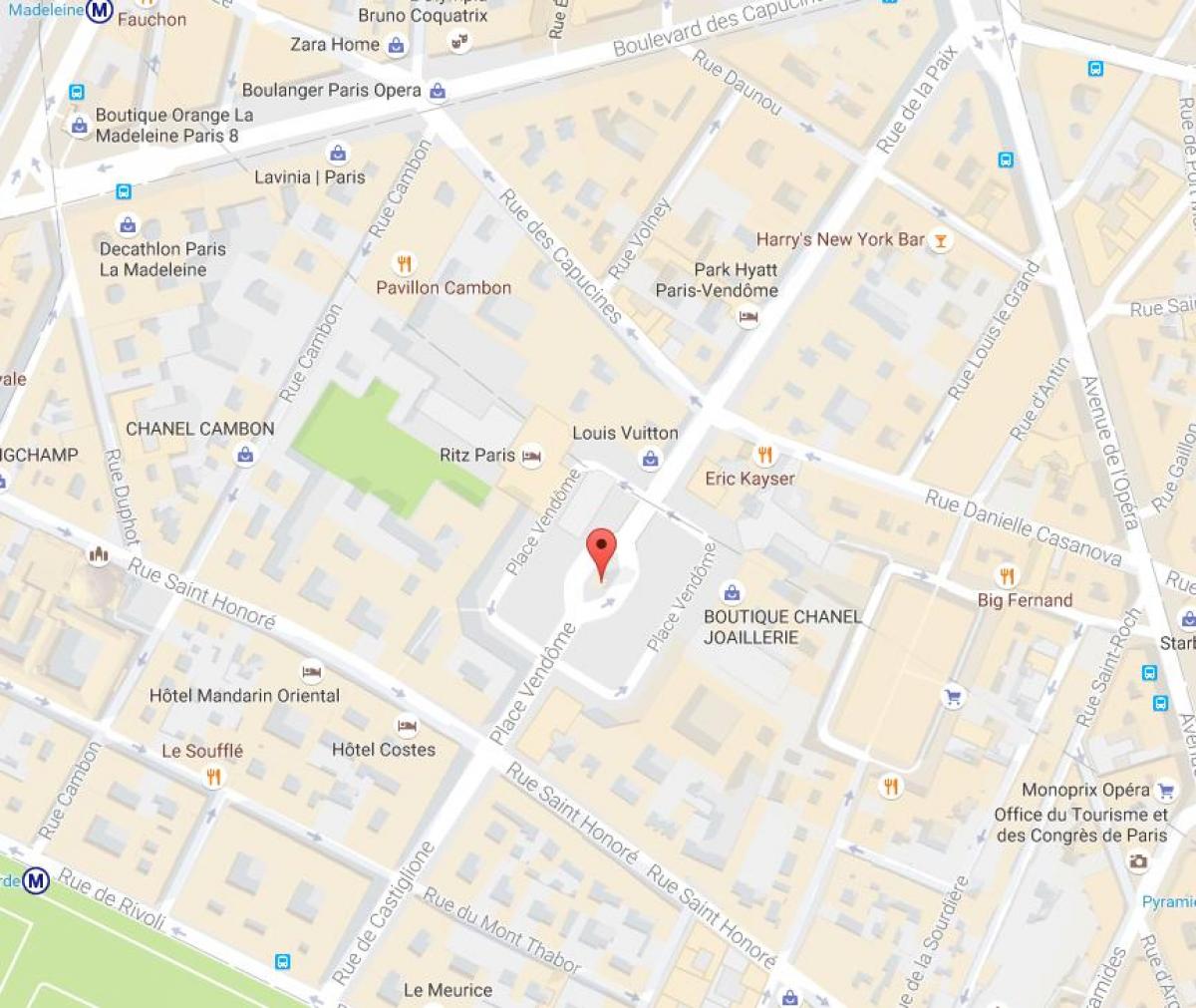Kaart van Die Place Vendôme