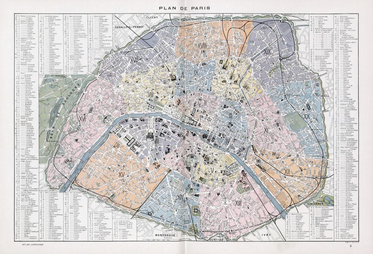 Kaart van Parys 1900