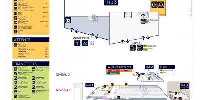 Kaart van die Gare Montparnasse Saal 3