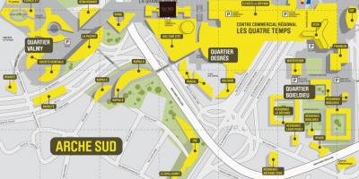Kaart van La Défense Suid-Arche