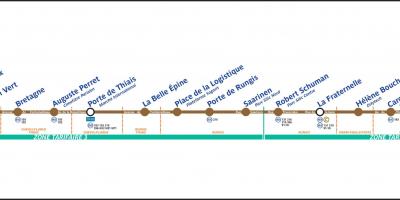 Kaart van Parys Tram T7