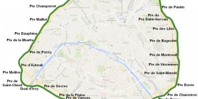 Kaart van die Stad poorte van Parys