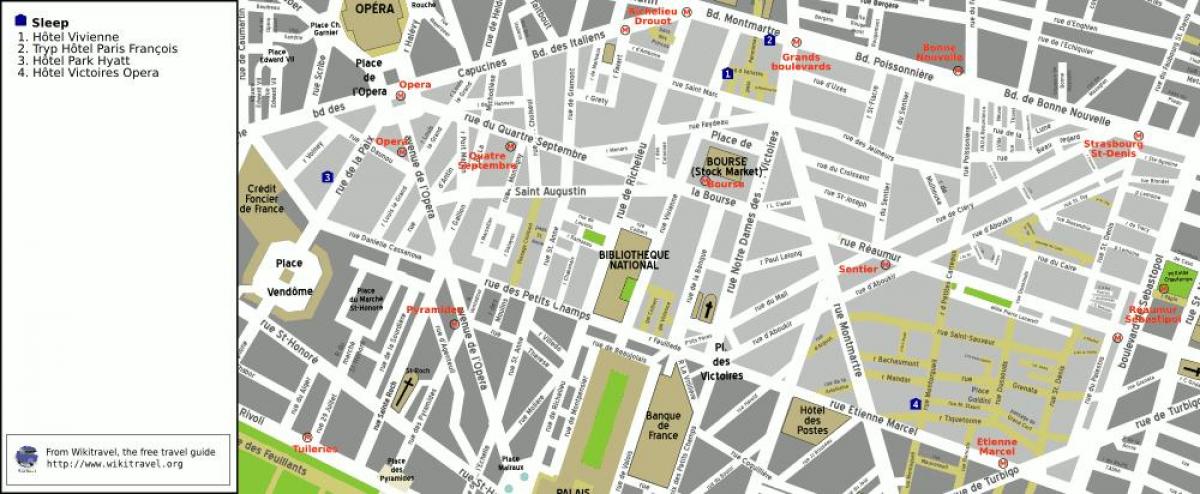 Kaart van die 2de arrondissement van Parys