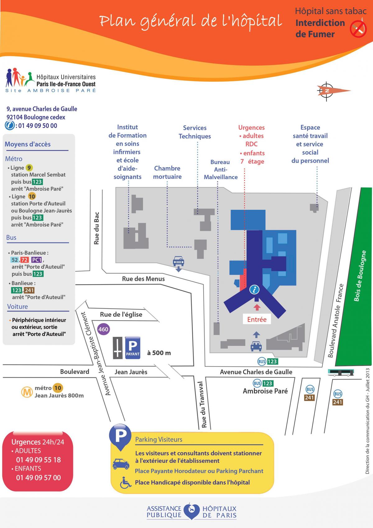 Kaart van Ambroise-Knip hospitaal