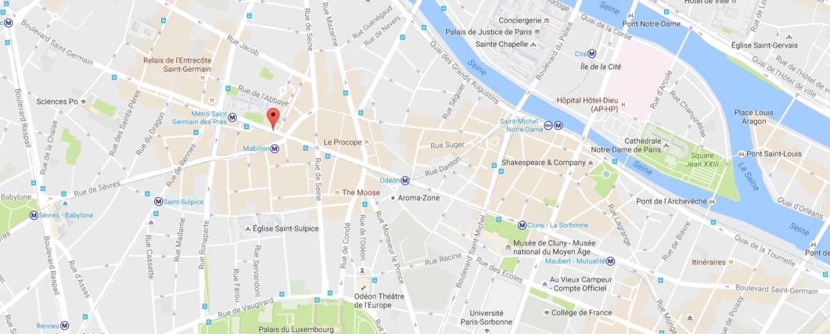 Kaart van die Boulevard Saint-Germain
