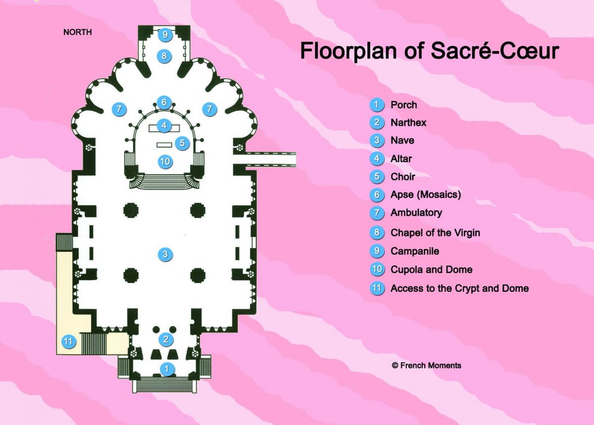 Kaart van Die Basiliek van die Heilige Hart van Parys
