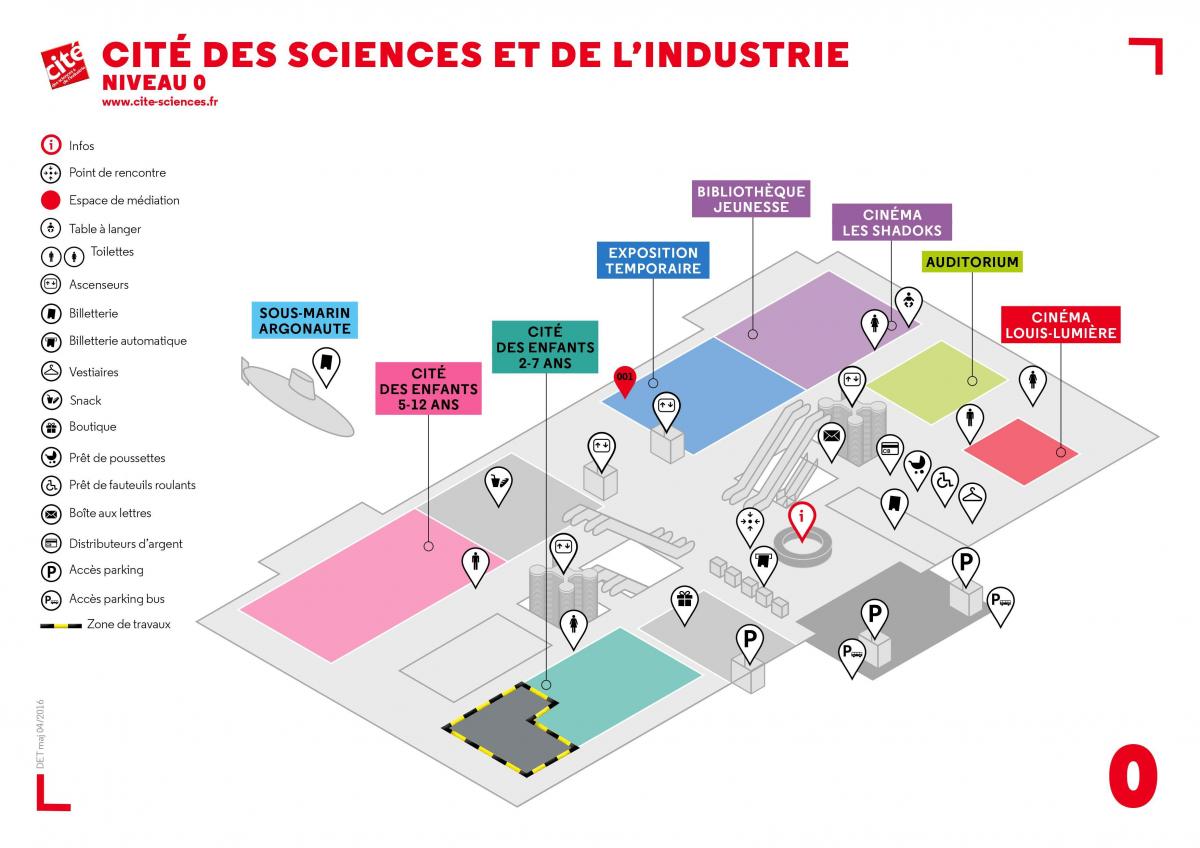 Kaart van Die Cité des Sciences et de l'Industrie