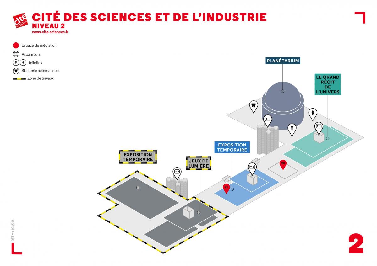 Kaart van Die Cité des Sciences et de l'Industrie Vlak 2