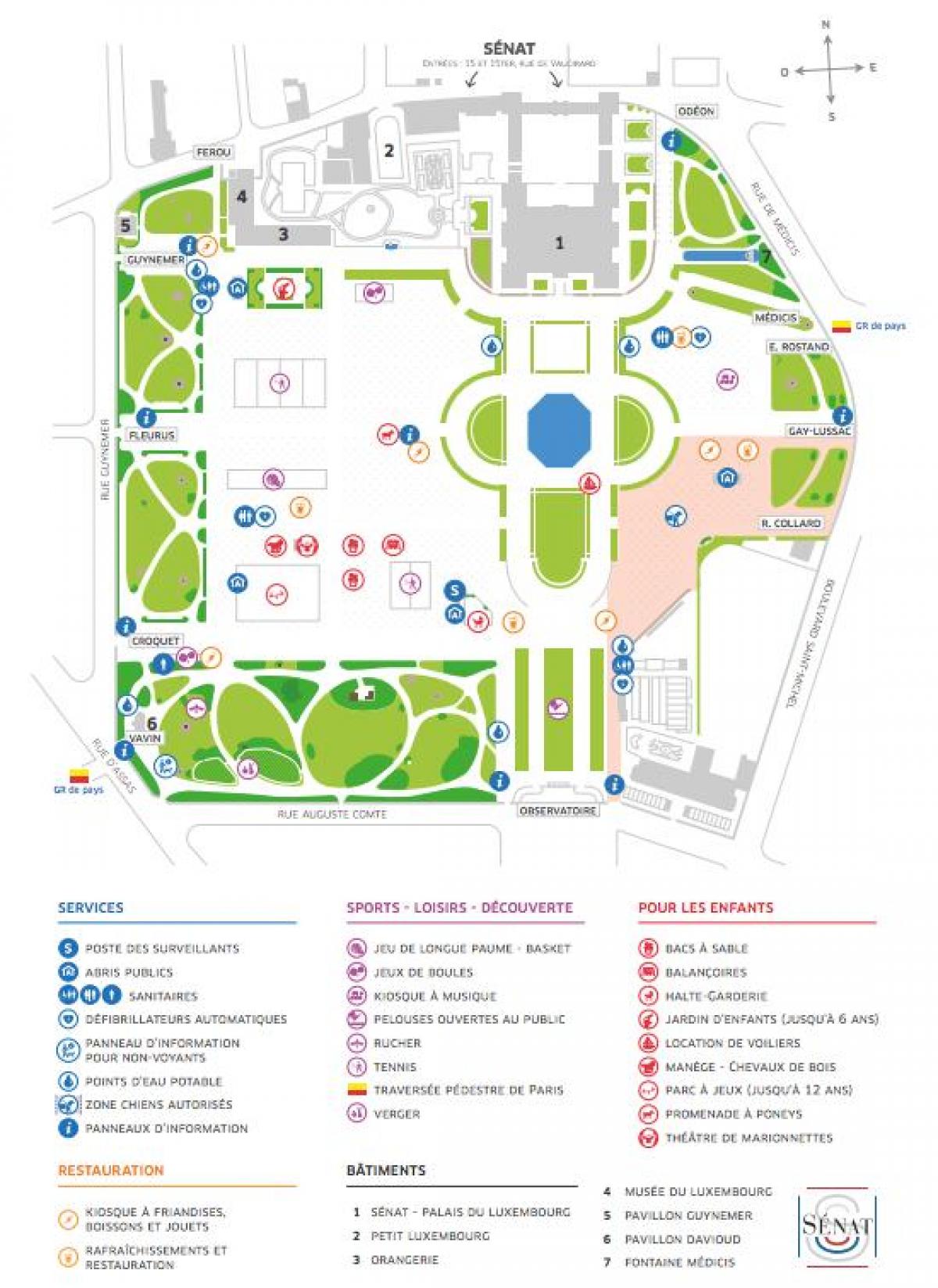 Kaart van Die Jardin du Luxembourg