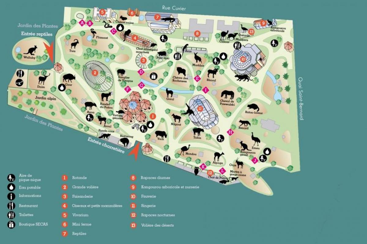 Kaart van Die Ménagerie du Jardin des Plantes