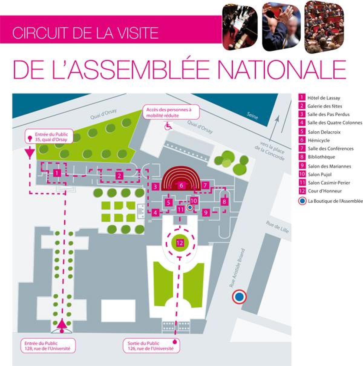 Kaart van Die Palais Bourbon