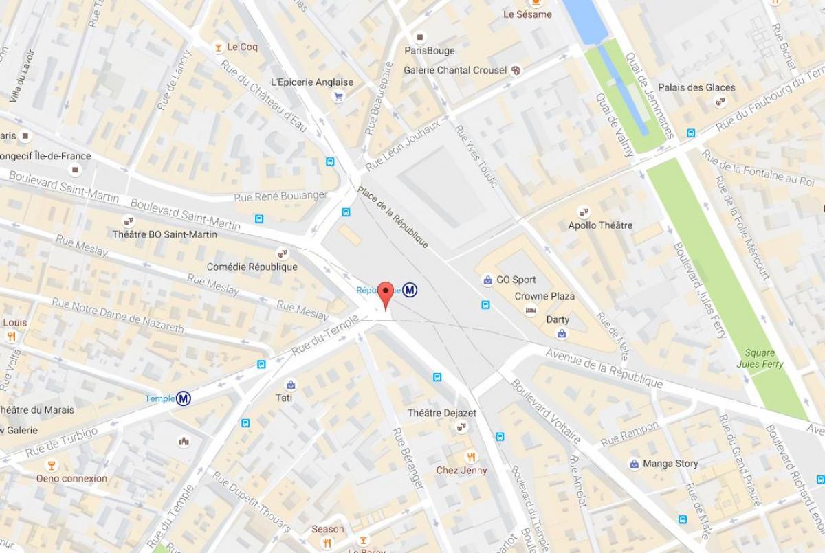 Kaart van Die Place de la République