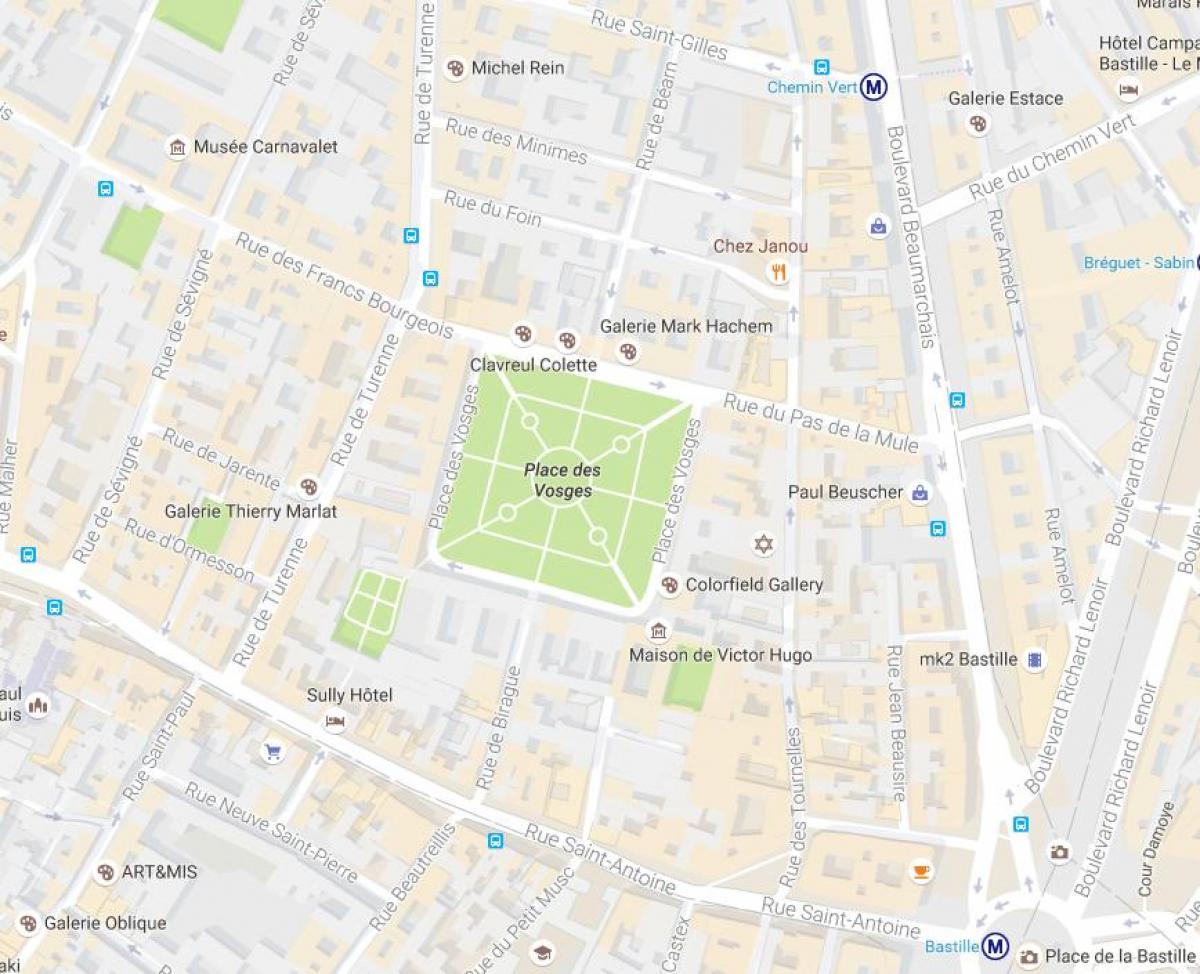 Kaart van Die Place des Vosges