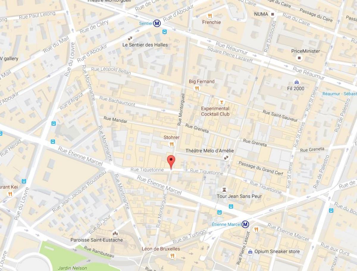 Kaart van Die rue Montorgueil