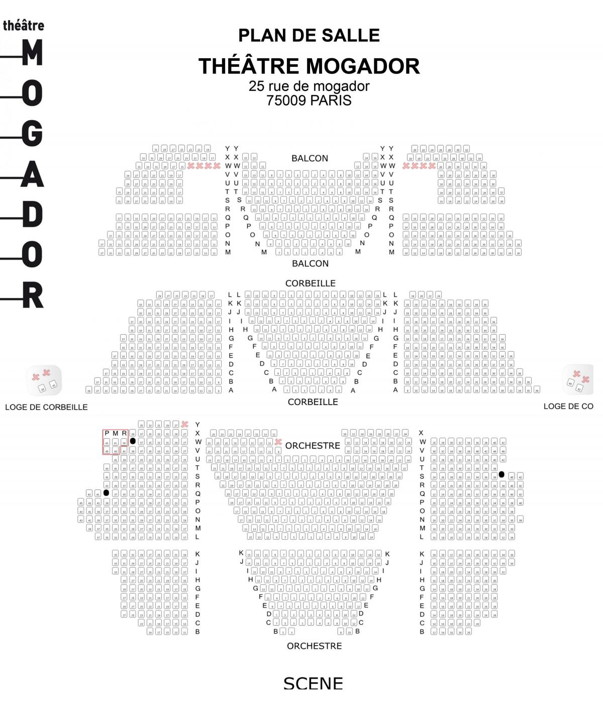 Kaart van Die Théâtre Mogador