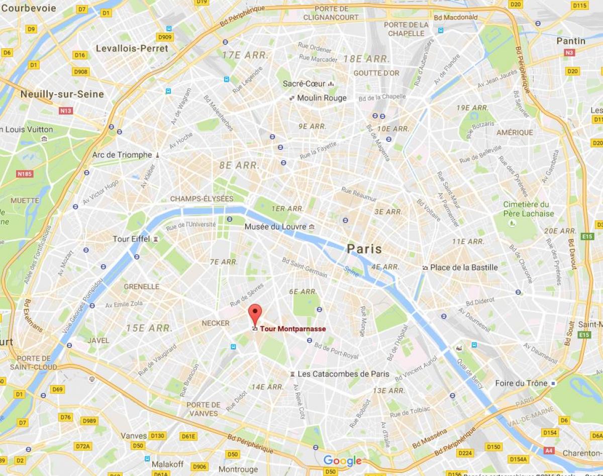 Kaart van Die Tour Montparnasse