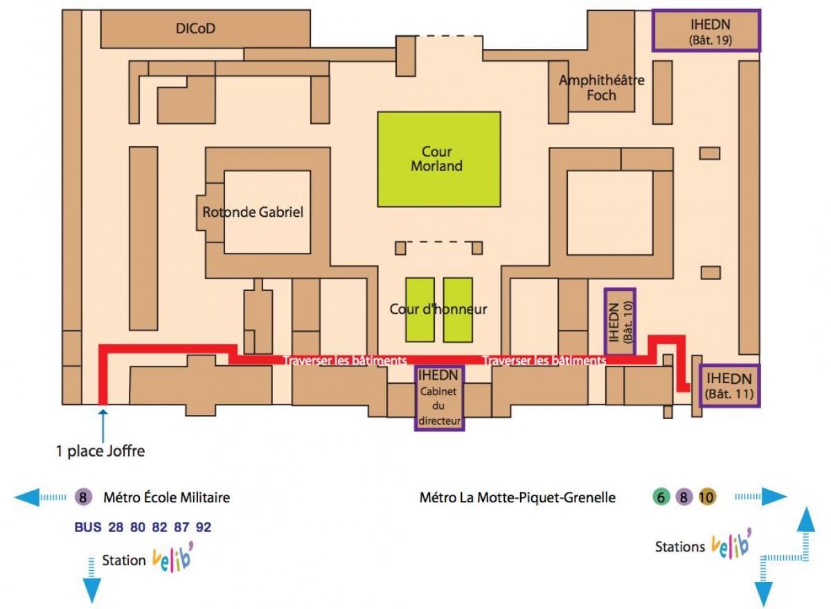 Kaart van die École Militaire