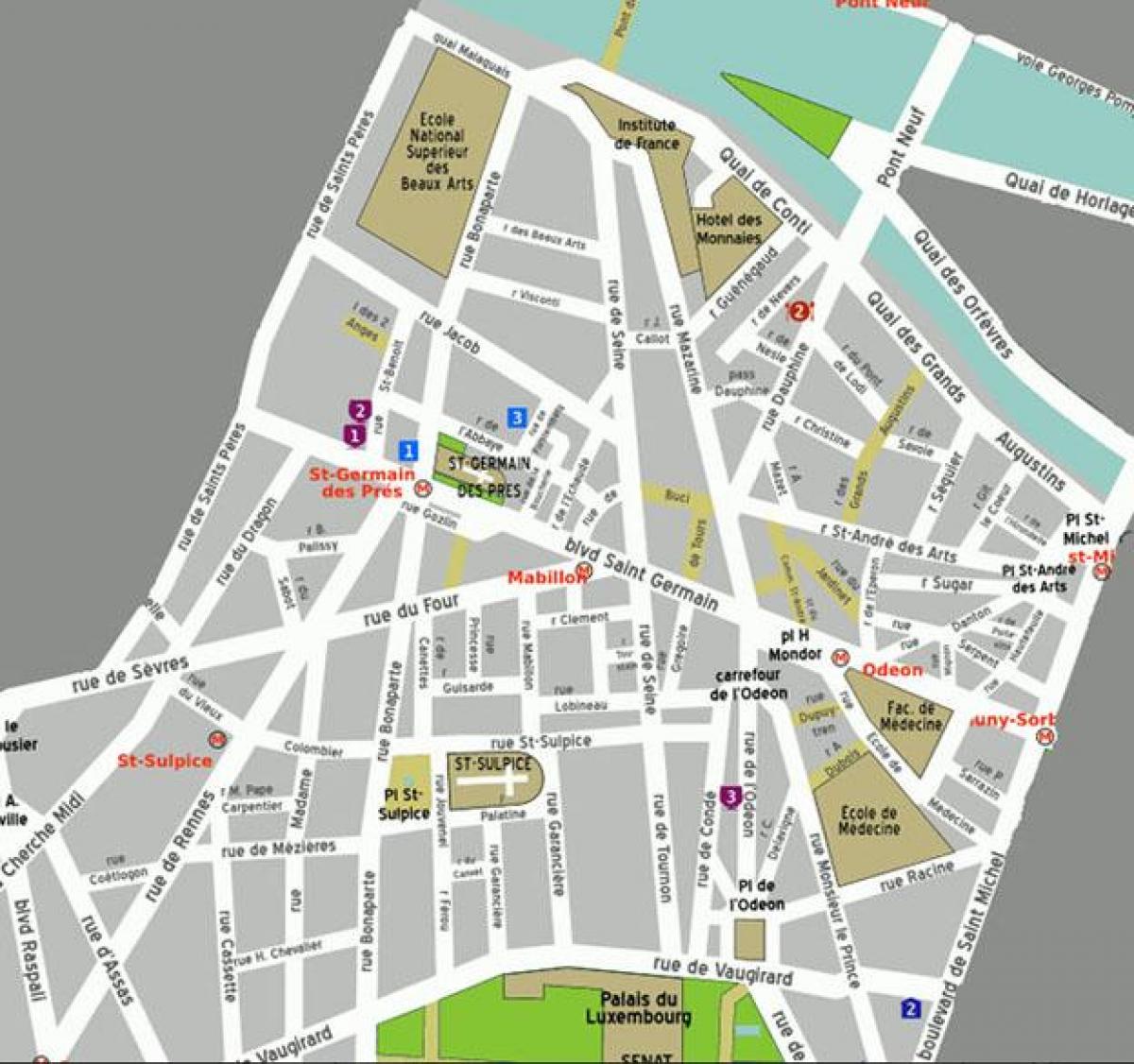 Kaart van die Distrik Saint-Germain-des-Pres