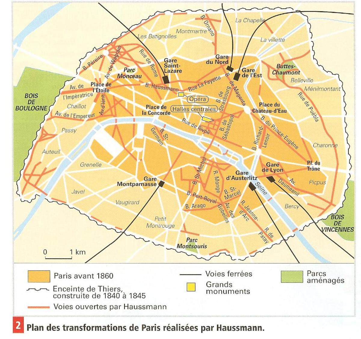 Kaart van Haussmann Parys