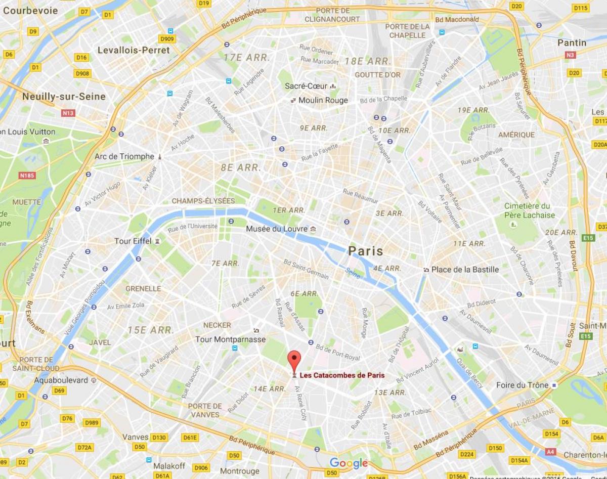 Kaart van die Katakombes van Parys