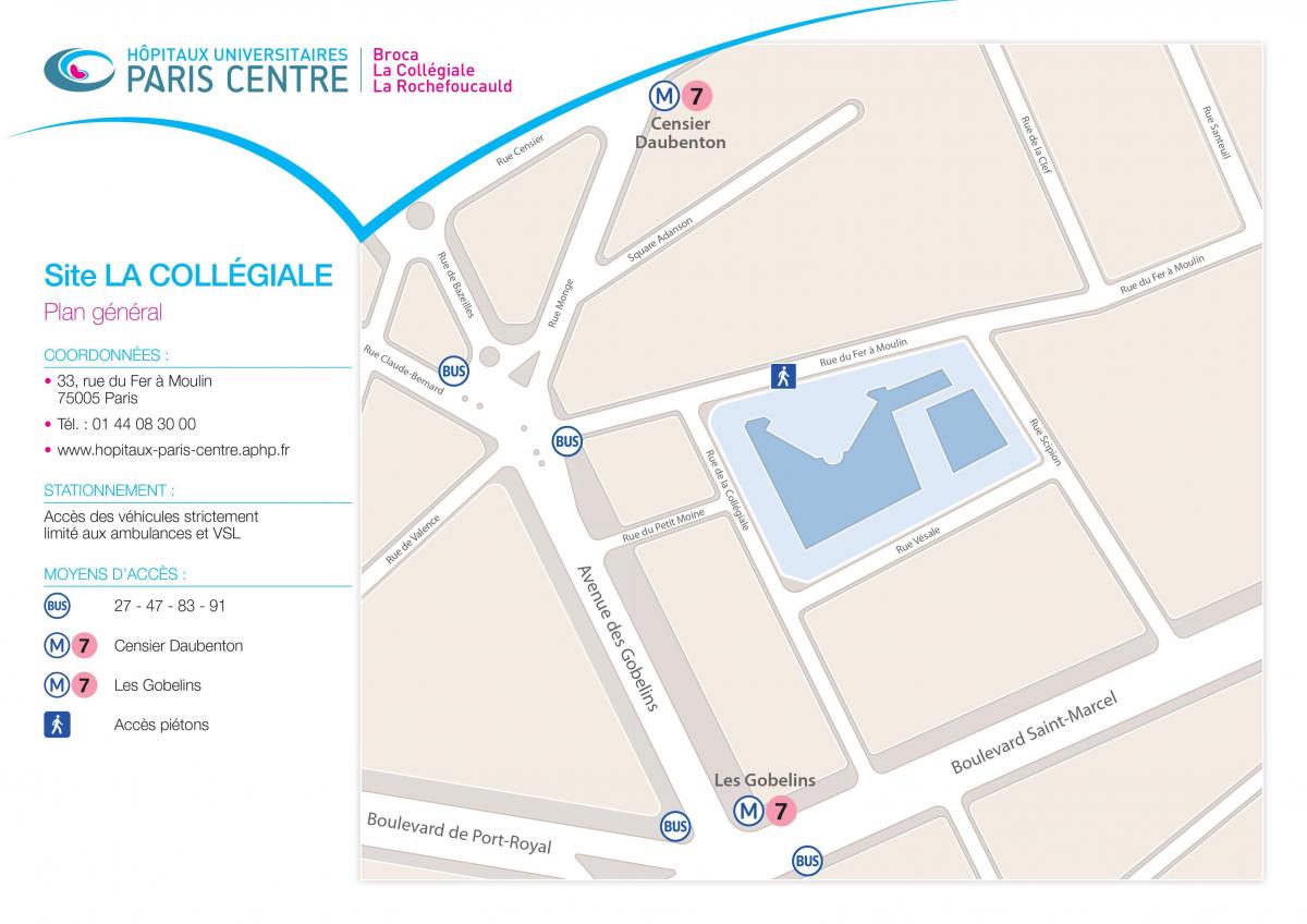 Kaart van La Collégiale hospitaal