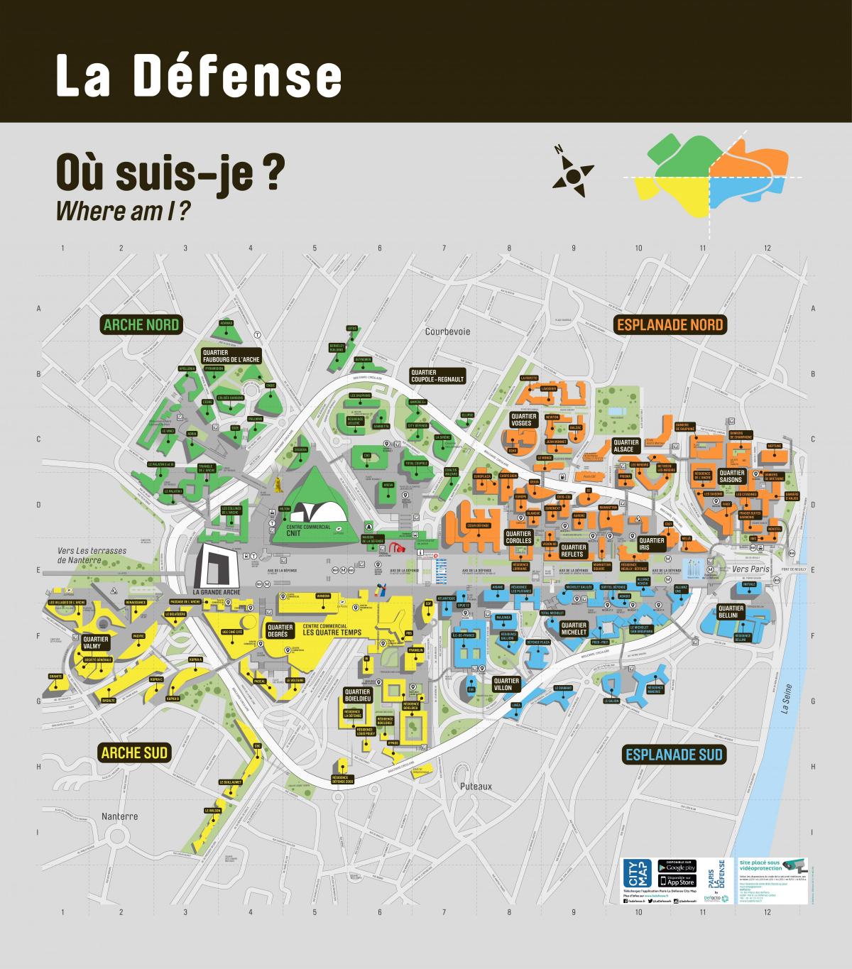 Kaart van La Défense