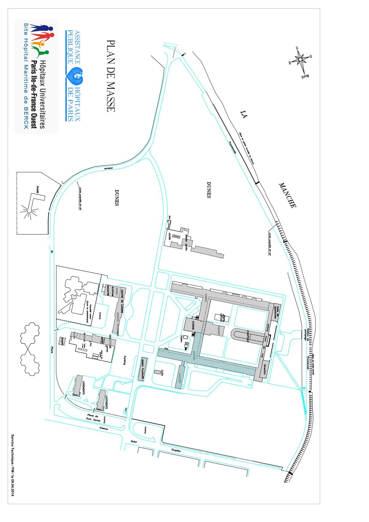 Kaart van Maritieme de Berck hospitaal