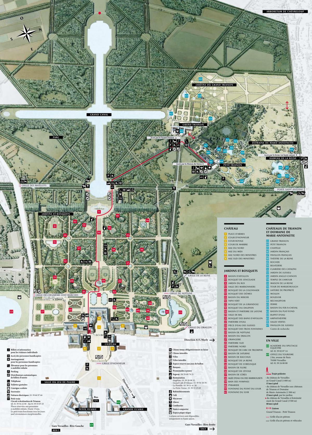 Kaart van die Paleis van Versailles