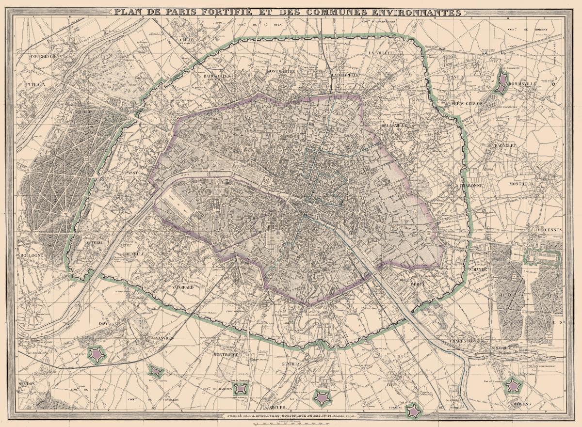 Kaart van Parys 1850