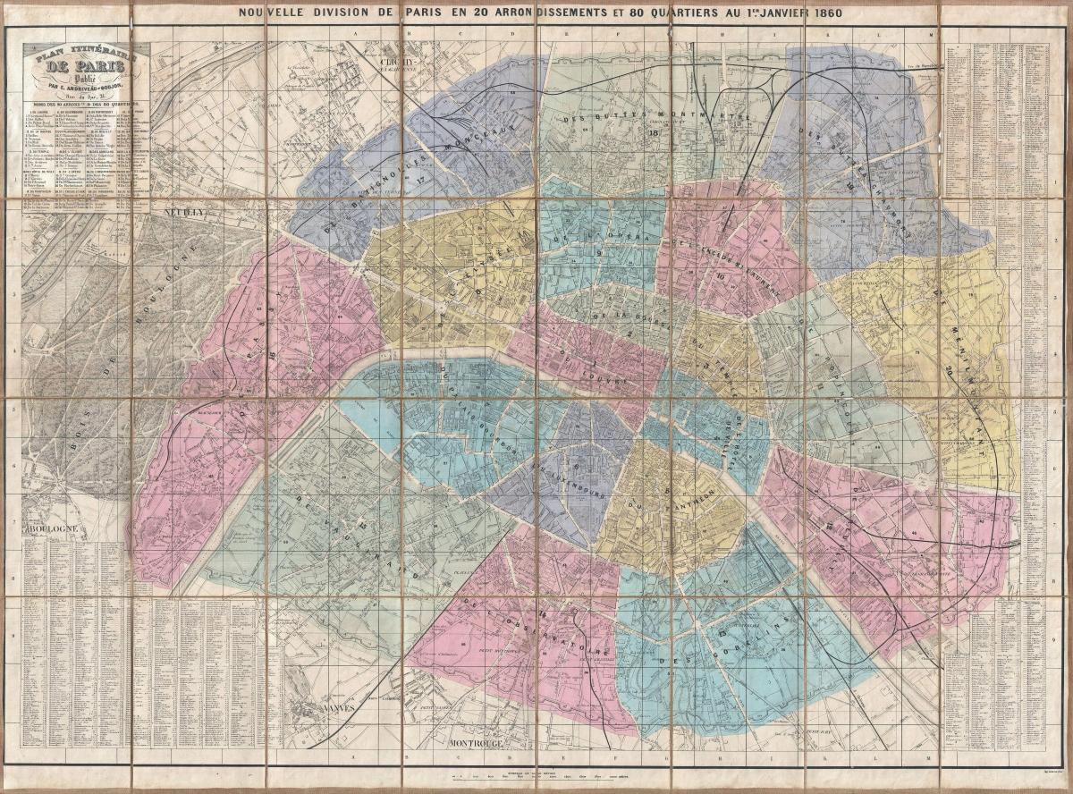Kaart van Parys 1860