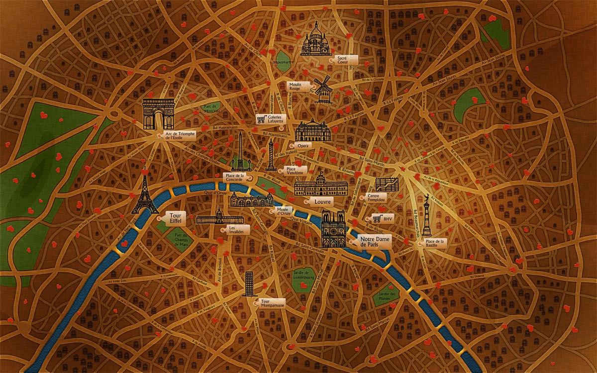 Kaart van Parys agtergrond