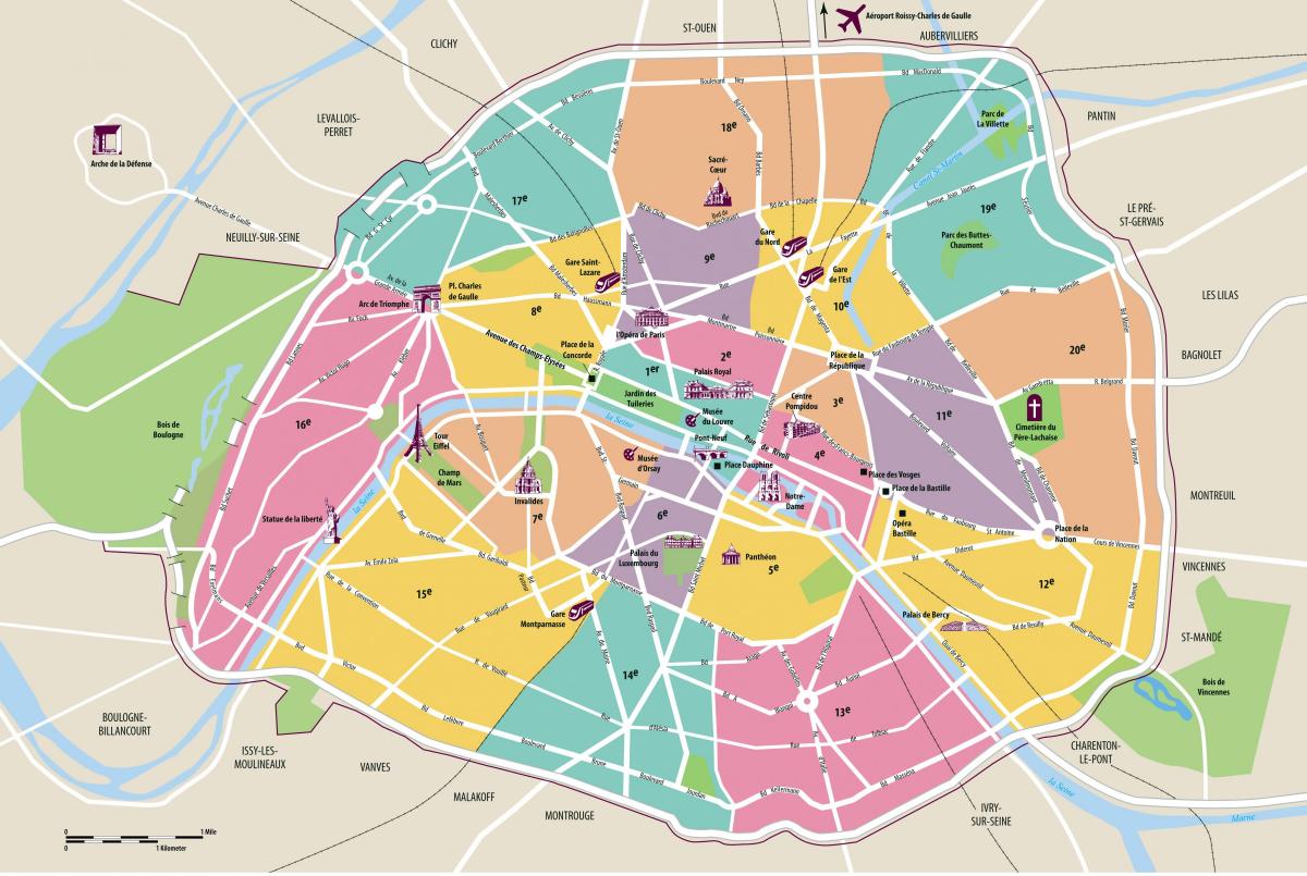 Kaart van Parys binnemuurse