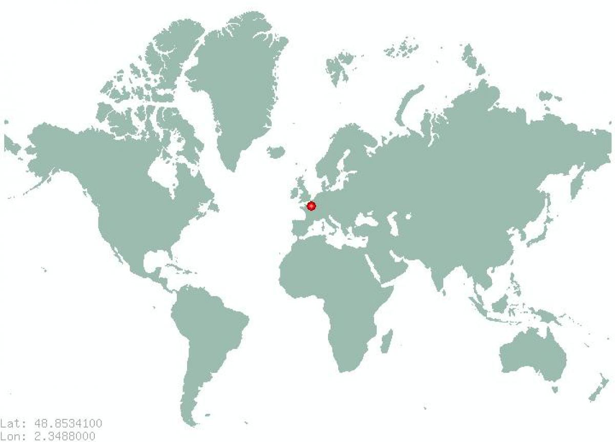 Kaart van parys op die Wêreld kaart