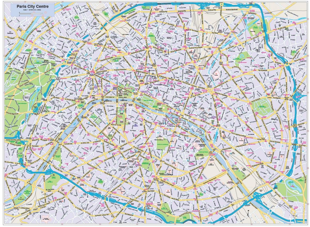 Kaart van Parys sentrum