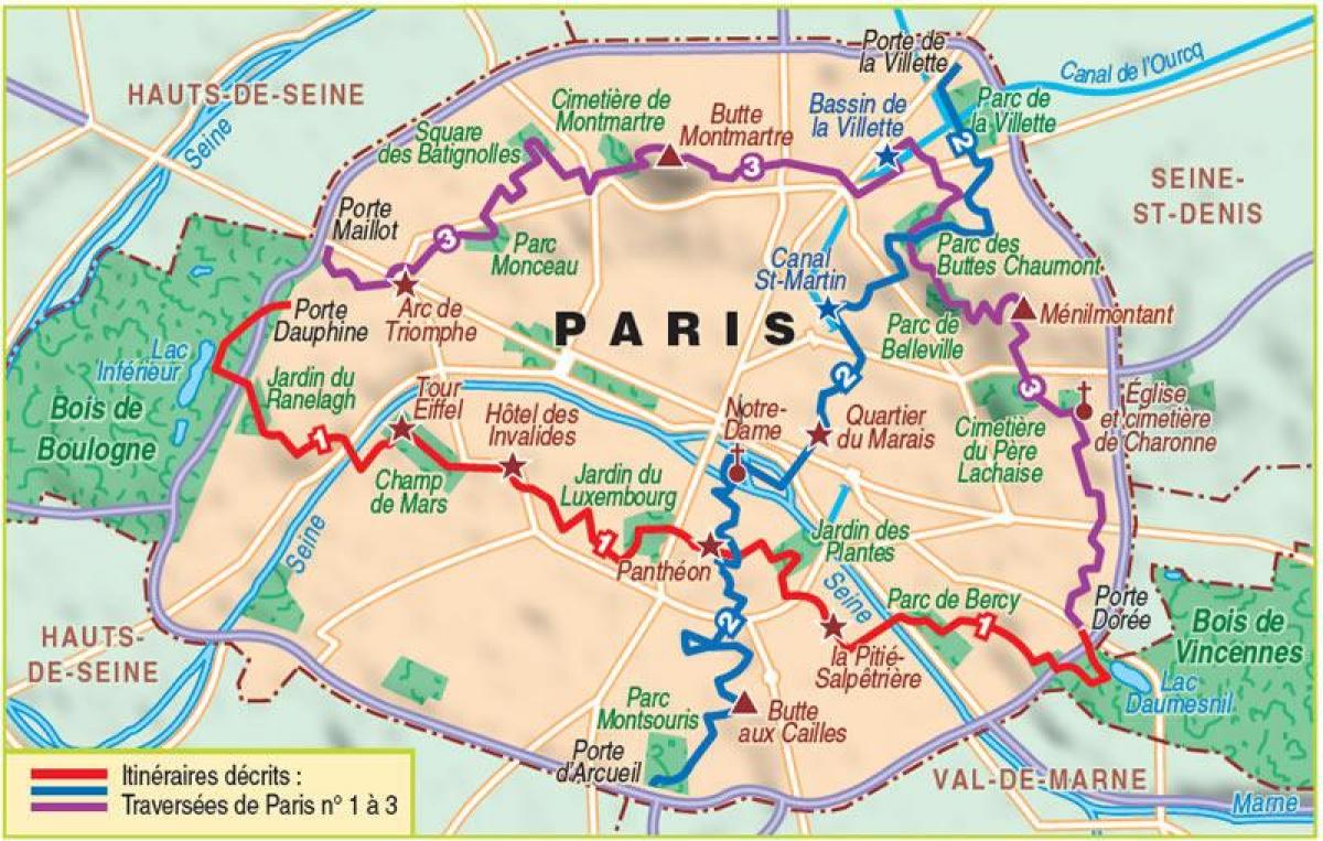 Kaart van Parys stap