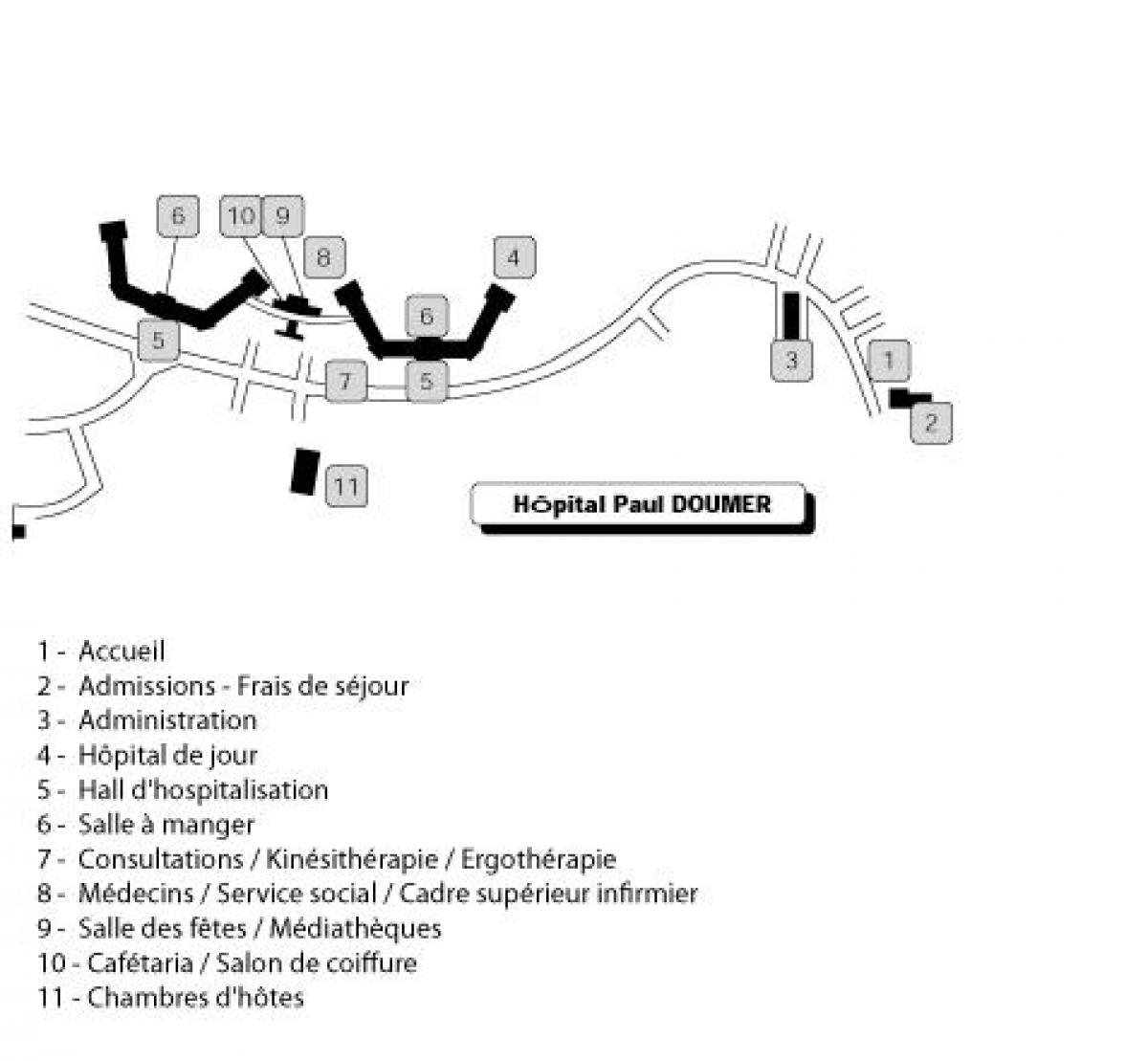 Kaart van Paulus Doumer hospitaal
