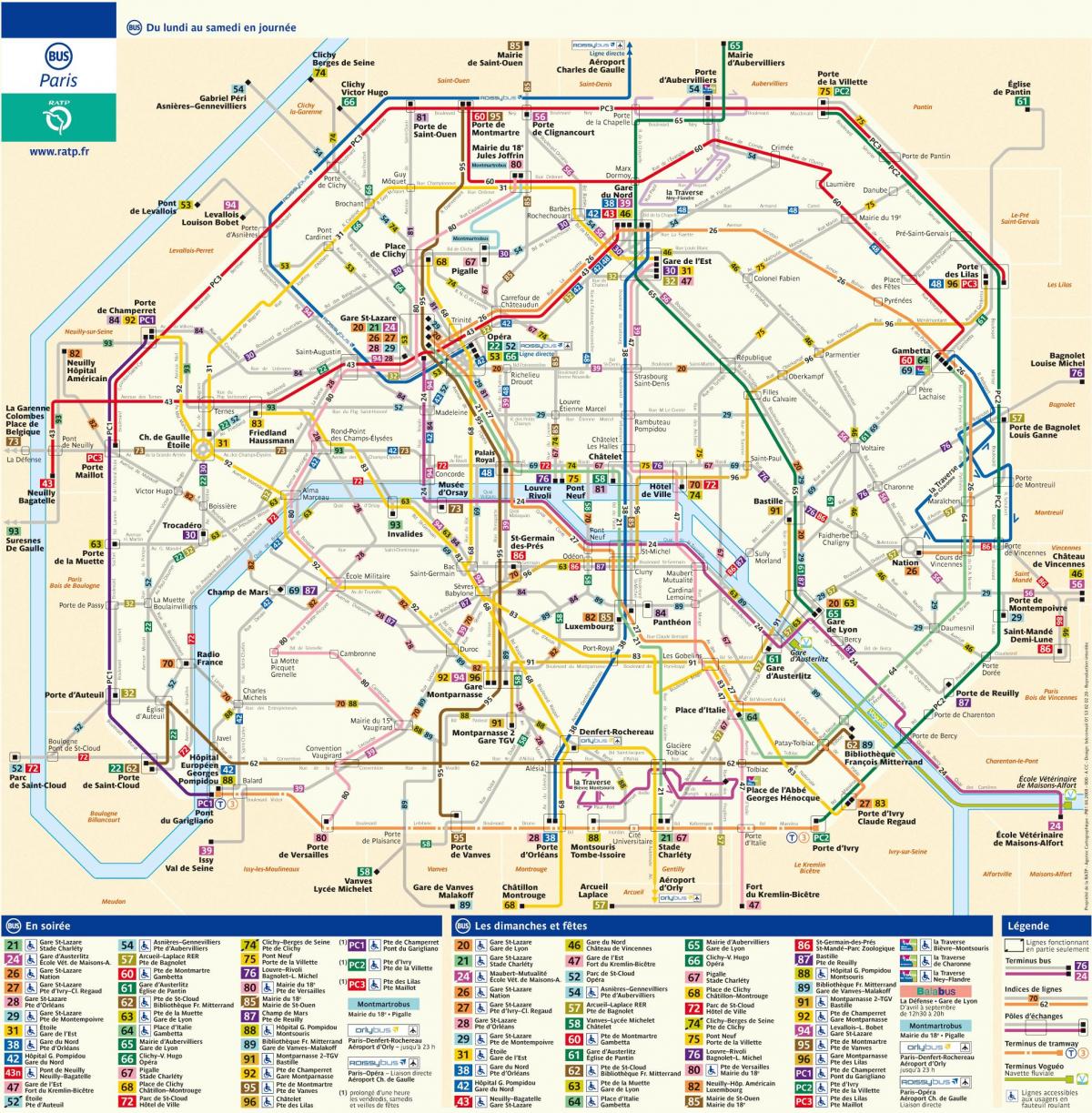 Kaart van RATP bus