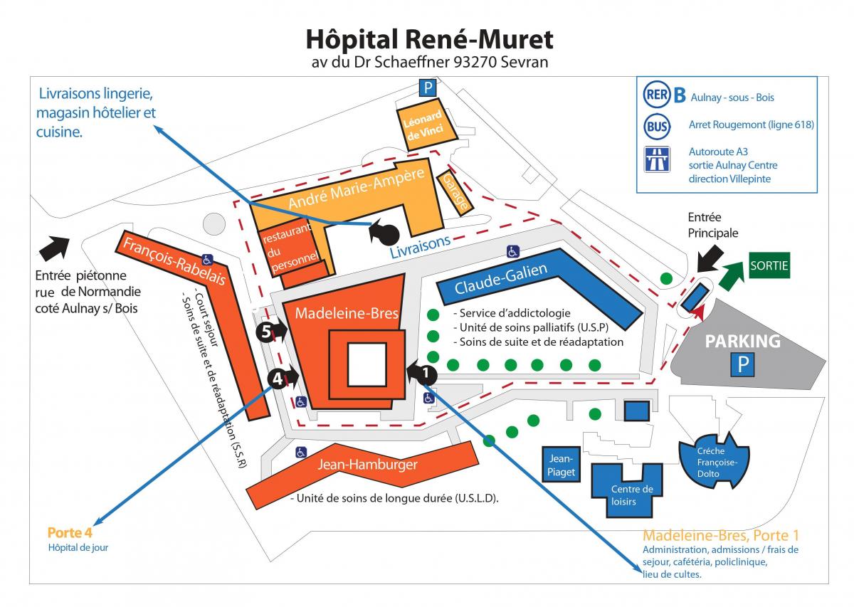 Kaart van René-Muret hospitaal