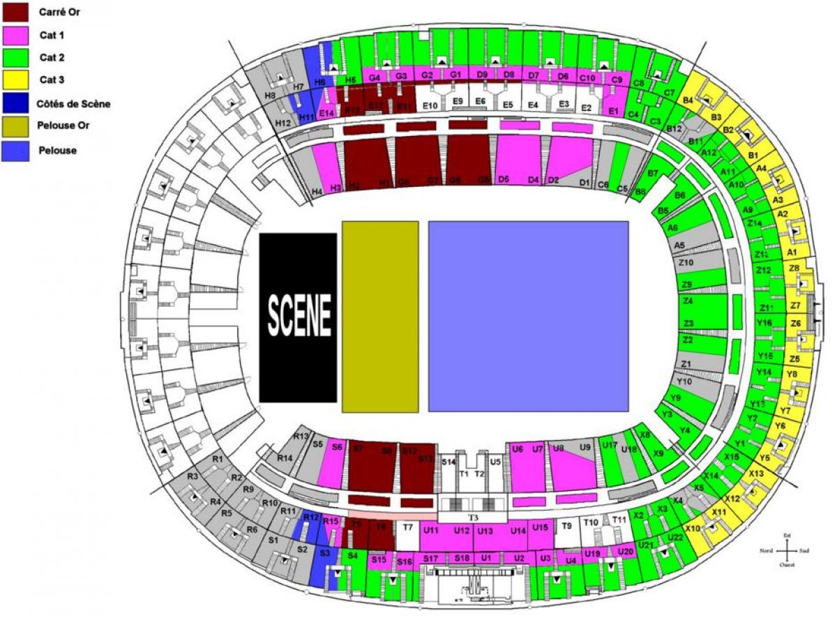 Kaart van die Stade de France Konsert