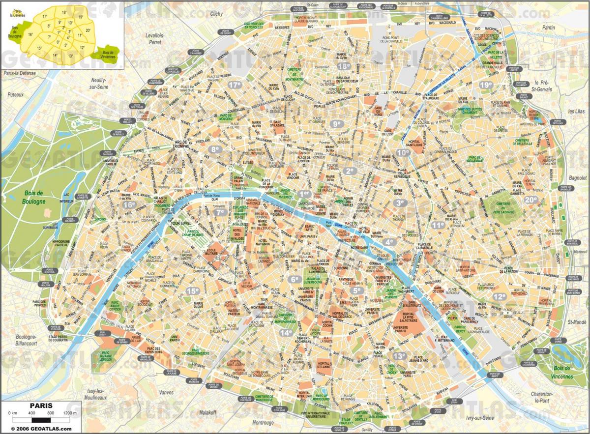 Kaart van die Strate van Parys