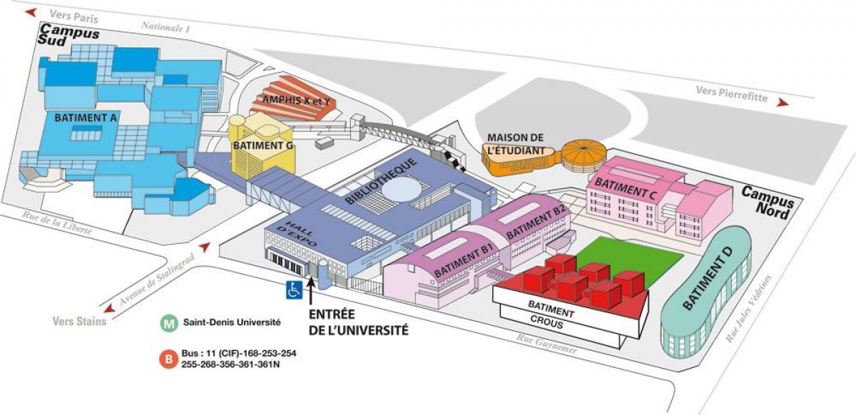 Kaart van die Universiteit van Parys 8ste