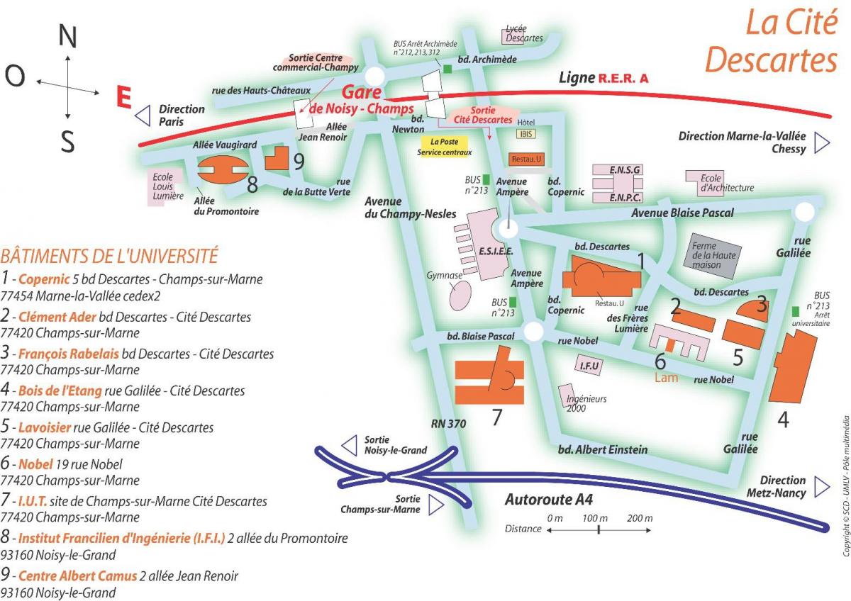 Kaart van Univesity Parys Descartes