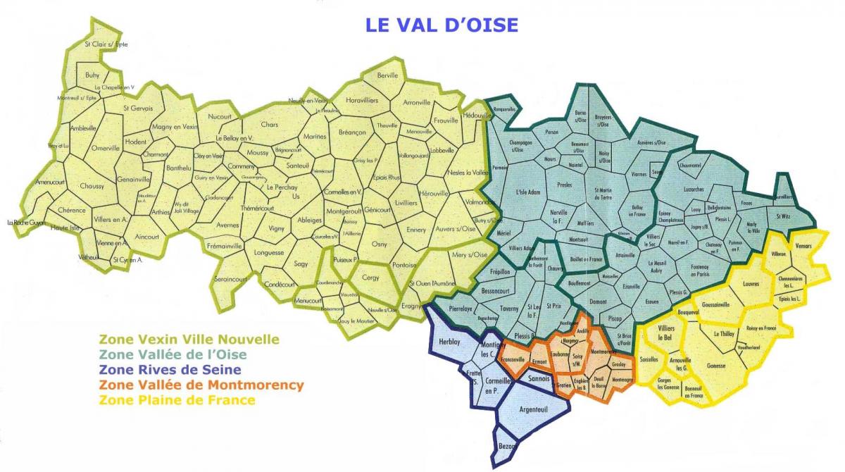 Kaart van die Val-d'oise