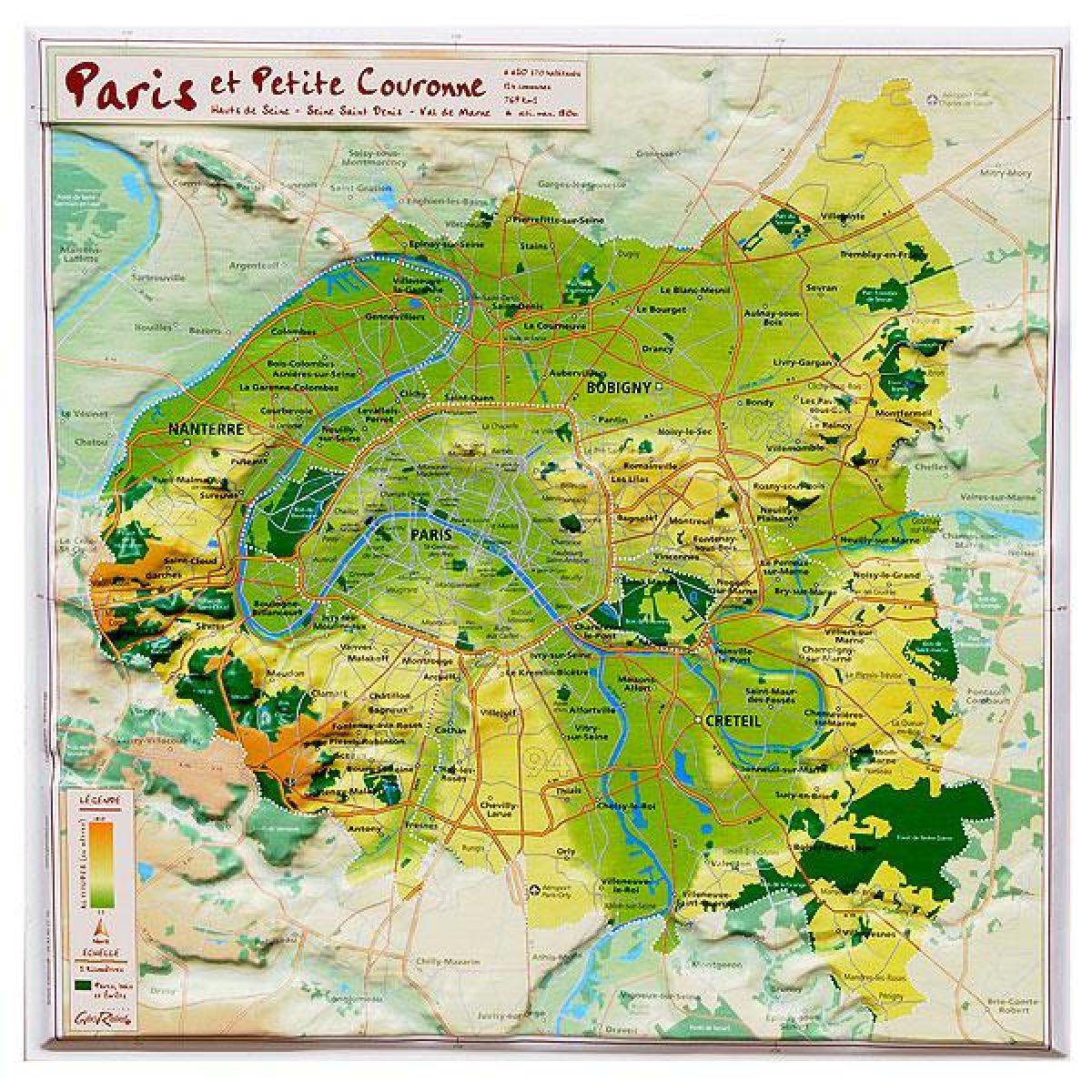 Kaart van die verligting van Parys