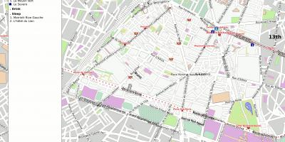 Kaart van die 14de arrondissement van Parys