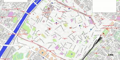 Kaart van die 15de arrondissement van Parys