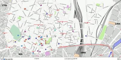 Kaart van die 18de arrondissement van Parys