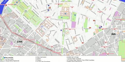 Kaart van 7de arrondissement van Parys
