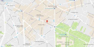 Kaart van die Avenue des Champs-Elysees
