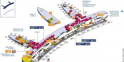Kaart van CDG lughawe terminale 2F